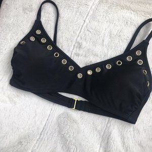 2/$20 Black gold grommet bikini top S